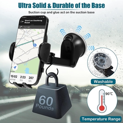 360 Degree Flexible Dashboard Cell Phone Holder long arm 6.5inch Custom Logo