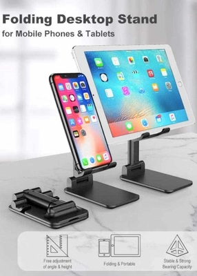 Height Adjustable Folding Desktop Phone Stand 130mm Phone Holder Desk Mount
