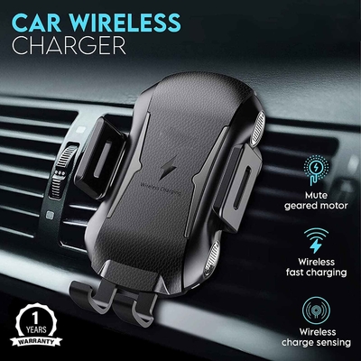 10W 7.5W Automatic Clamping Wireless Car Charger Mount Qi QC3.0