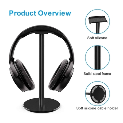 Portable Universal Gaming Headset Holder Aluminum Desktop Headphone Stand 225mm