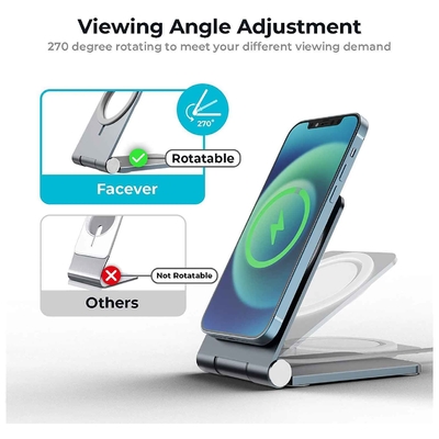 ODM Aluminum Alloy magsafe charger stand Adjustable desk phone holder