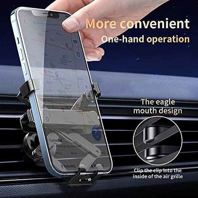 ABS PVC Multifunctional Phone Holder Shockproof Car Air Vent Mount 90mm width
