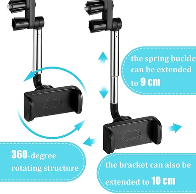 360 Degree Rotation Rear View Mirror Phone Holder Multifunctional 71mm width