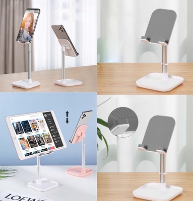 Alu Alloy ABS Silicone Cell Phone Stand For Desk Adjustable